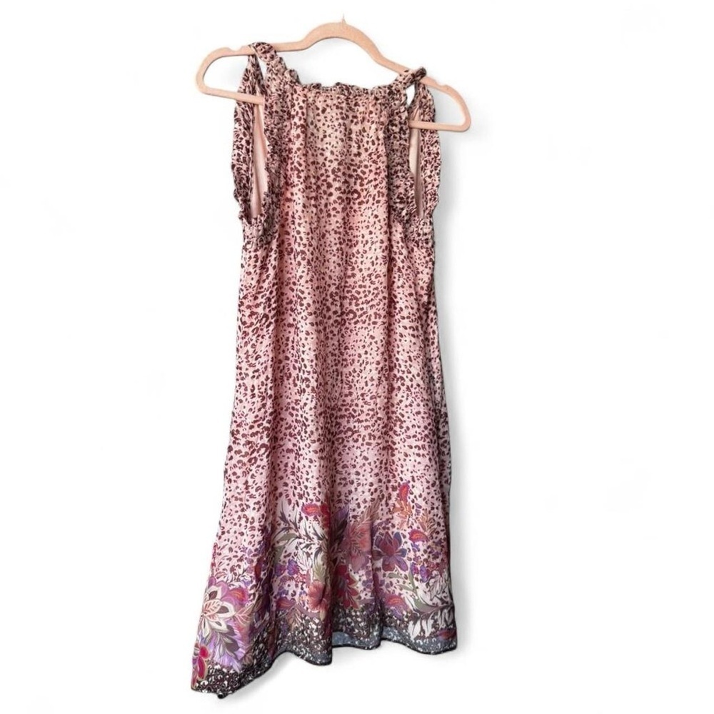 Hale Bob Leopard & Floral Print Smocked Waist Mini Dress XS - Picture 5 of 8
